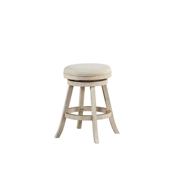 Boraam 24 in. Fenton Swivel Counter Stool, Ivory Wire Brush - 76024