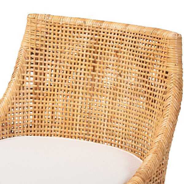 Baxton Studio Bella Modern Bohemian Natural Brown Rattan Counter Stool - 228-13090-ZORO