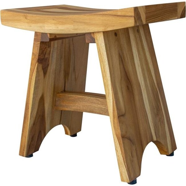 Homeroots HomeRoots Furniture 376726 Compact Contemporary Teak Shower Stool; Natural Brown - Natural Wood - 19 x 12 x 18 in. - 376726