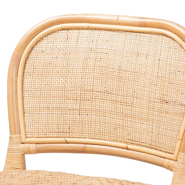 Baxton Studio Adrena Modern Bohemian Natural Brown Rattan Counter Stool - 225-13070-ZORO