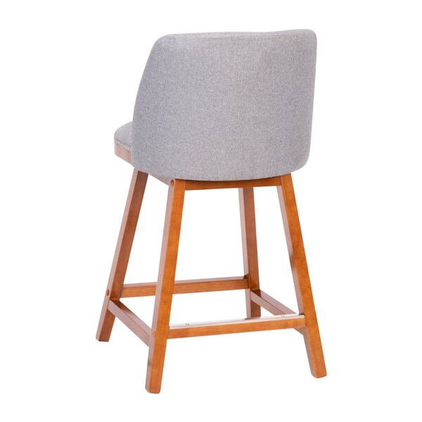Flash Furniture 24" Gray Faux Linen Wooden Counter Stools, PK 2 - CH-192162X000-24-GY-GG