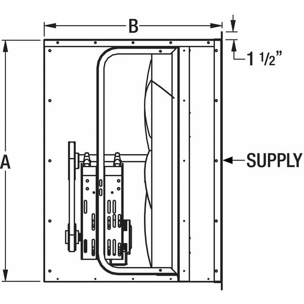 Dayton Cabinet Supply Fan, 48 In, 208-230/460 V - 1AJB1