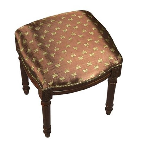 123 Creations 123 Creations C693FS Dragonfly-Brown Fabric Upholstered Stool - C693FS