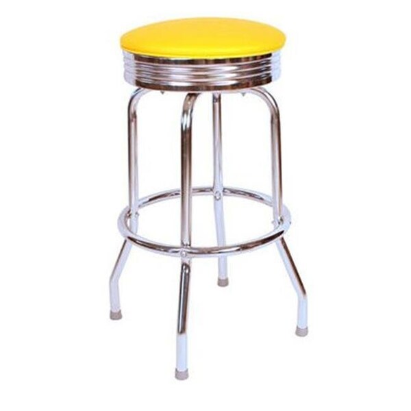 Richardson Seating Corp Richardson Seating Corp 19715YEL-24 19715- 24 in. Floridian Swivel Counter Stool; Yellow - Chrome - 19715YEL-24