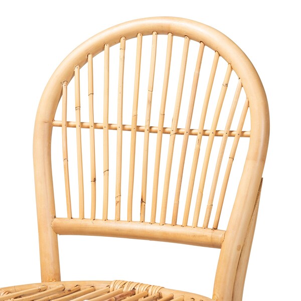Baxton Studio Wina Modern Bohemian Natural Brown Rattan Counter Stool - 212-12788-ZORO
