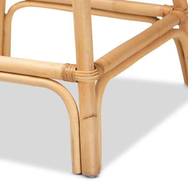 Baxton Studio Wina Modern Bohemian Natural Brown Rattan Counter Stool - 212-12788-ZORO