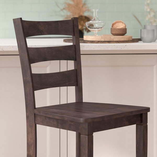 Flash Furniture Gray Wash Walnut Solid Wood Bar Stools, 2PK - ES-STBN5-29-GY-2-GG