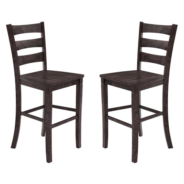 Flash Furniture Gray Wash Walnut Solid Wood Bar Stools, 2PK - ES-STBN5-29-GY-2-GG