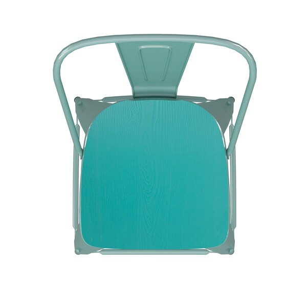 Flash Furniture Mint Green Metal Stool with Mint Poly Seat - ET-3534-24-MINT-PL1M-GG
