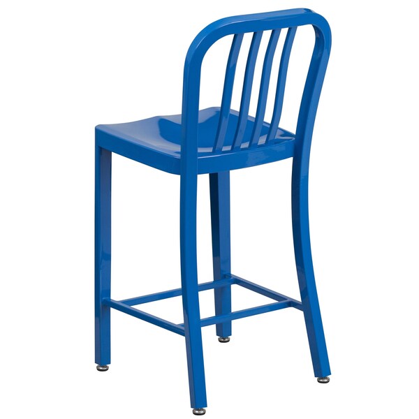 Flash Furniture 2 Pack 24" High Blue Metal Counter Height Stool - 2-CH-61200-24-BL-GG