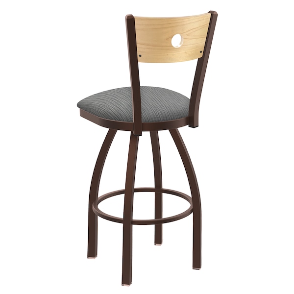 Holland Bar Stool Co 25" Swivel Counter Stool, Bronze Finish, Nat Back, Graph Seat - 83025BZNATMPLB020