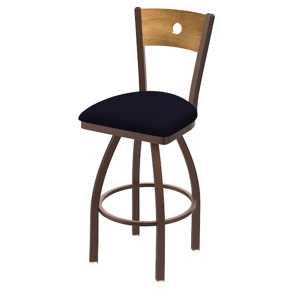 Holland Bar Stool Co 25" Swivel Counter Stool, Bronze Finish, Med Back, Canter Twilight Seat - 83025BZMEDMPLB002