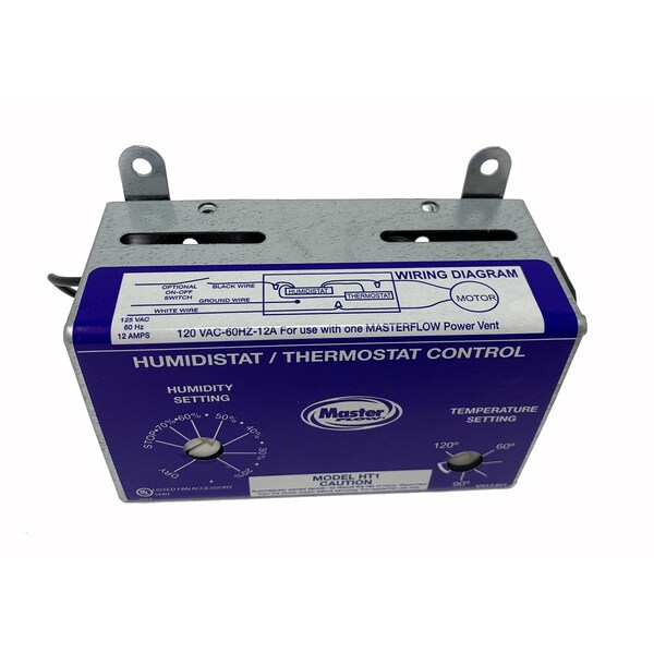 Gaf Master Flow Manually Adjustable Humidistat/Thermostat Control for EGV/ERV Power Vents - HT1