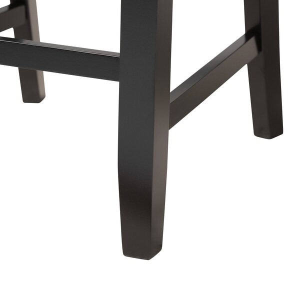 Baxton Studio Genesis Modern Grey Fabric and Dark Brown Finished Wood 2-Piece Counter Stool Set, PR - 230-2PC-13210-ZORO