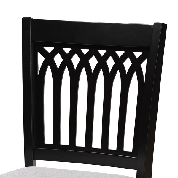 Baxton Studio Genesis Modern Grey Fabric and Dark Brown Finished Wood 2-Piece Counter Stool Set, PR - 230-2PC-13210-ZORO