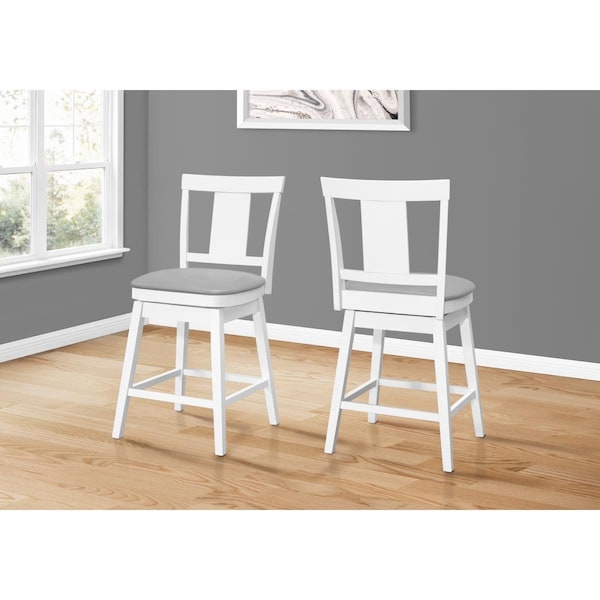 Powerplay 39 in. Swivel Counter Height Barstool, White - 2 Pieces - PO2140972
