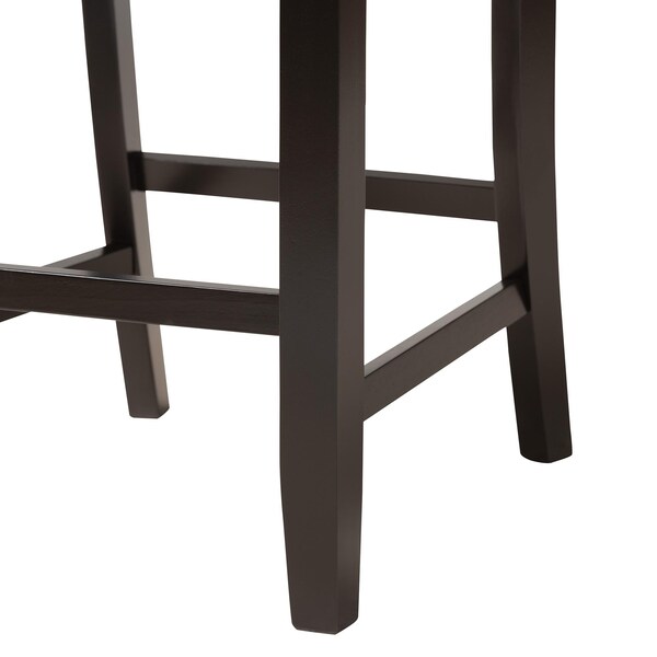 Baxton Studio Olympia Modern Beige Fabric and Espresso Brown Finished Wood 2-Piece Counter Stool Set - 231-2PC-13200-ZORO