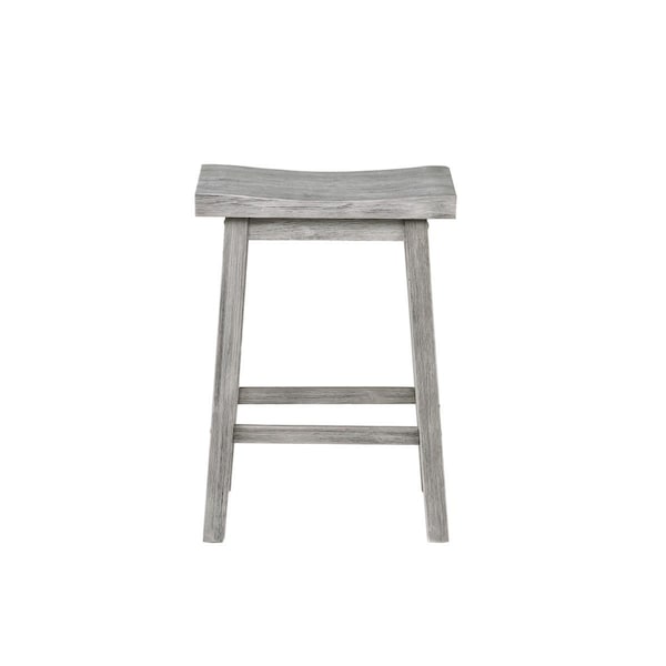 Boraam 24 in. Sonoma Saddle Counter Stool, Storm Gray Wire-Brush - 75224