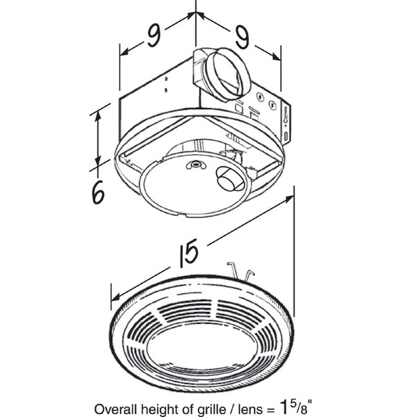 Nautilus Broan-NuTone 100 CFM 5 Sones Bathroom Ventilation Fan with Lighting - 750
