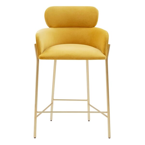 Safavieh Charlize Velvet Counter Stool Yellow & Gold - SFV4756C