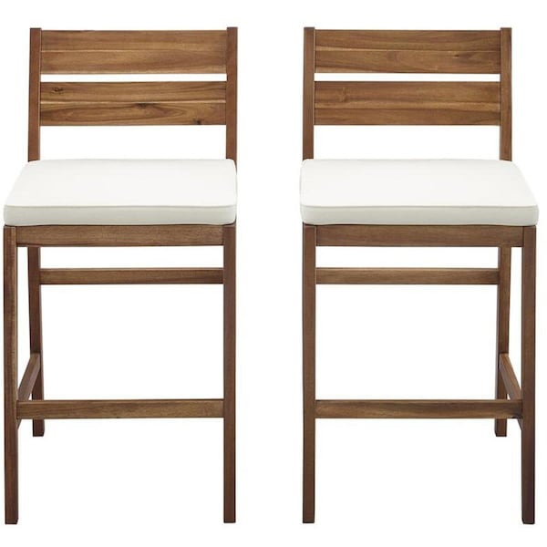 Walker Edison Furniture 37 in. Acacia Wood Counter Stools, Dark Brown, 2PK - OWC2CNTDB