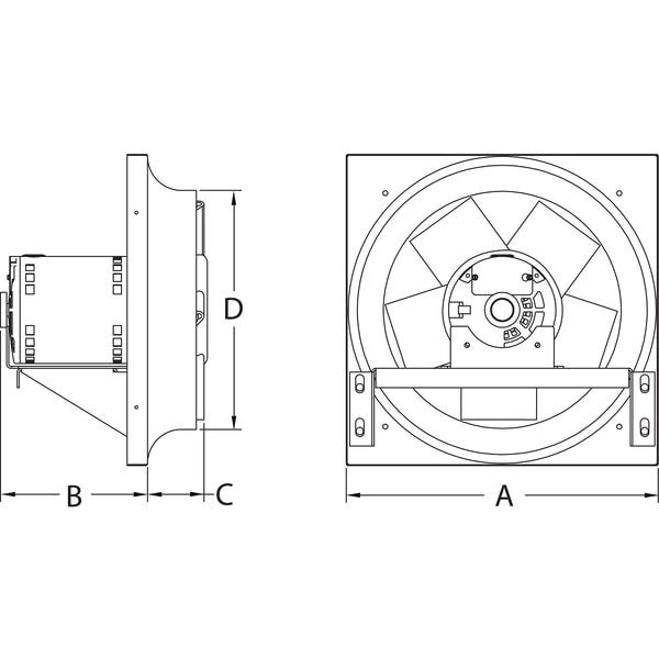 Dayton Exhaust Fan, 24 In, 3533 CFM - 10D959