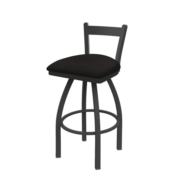 Holland Bar Stool Co 25" Low Back Swivel Counter Stool, Pewter Finish, Canter Espresso Seat - 82125PW003