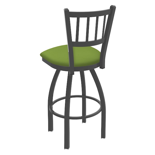 Holland Bar Stool Co 25" Swivel Counter Stool, Pewter Finish, Canter Kiwi Green Seat - 81025PW009