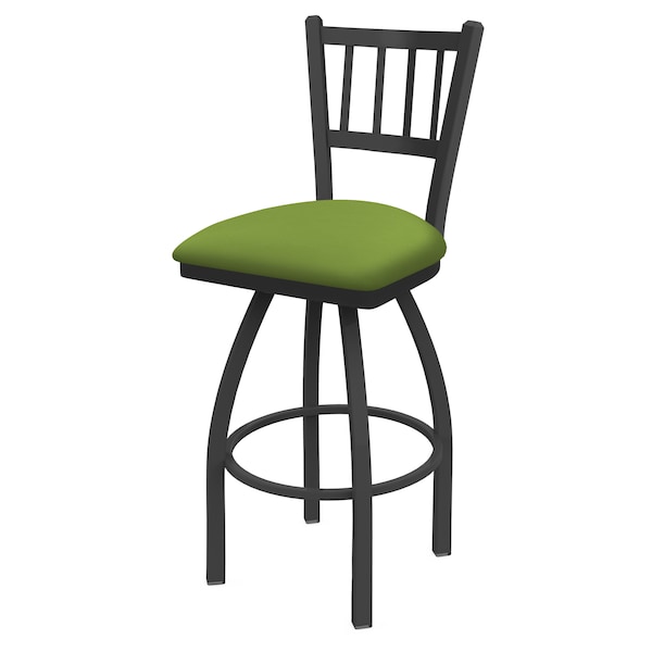 Holland Bar Stool Co 25" Swivel Counter Stool, Pewter Finish, Canter Kiwi Green Seat - 81025PW009