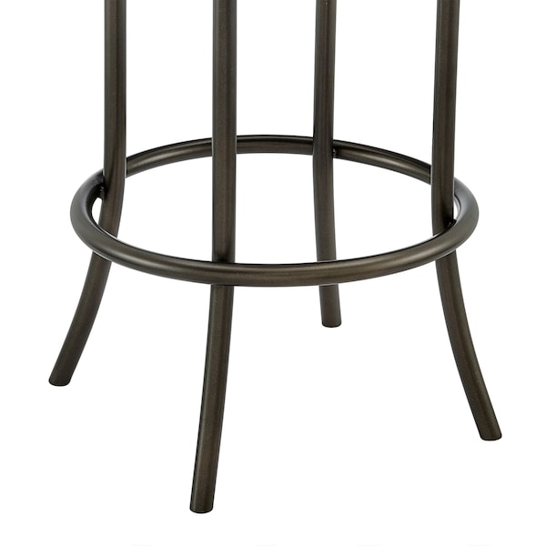 Armen Living Rees Swivel Counter or Bar Stool in Mocha Finish with Brown Faux Leather - 840254333611