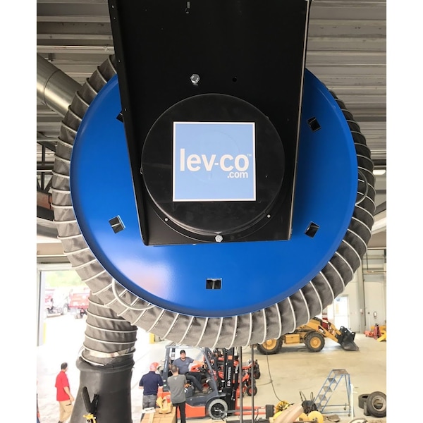 Lev-Co 4" low temp motorized hose reel c/w 25' of hose, electric motor and remote control - HRE-4-25-LT