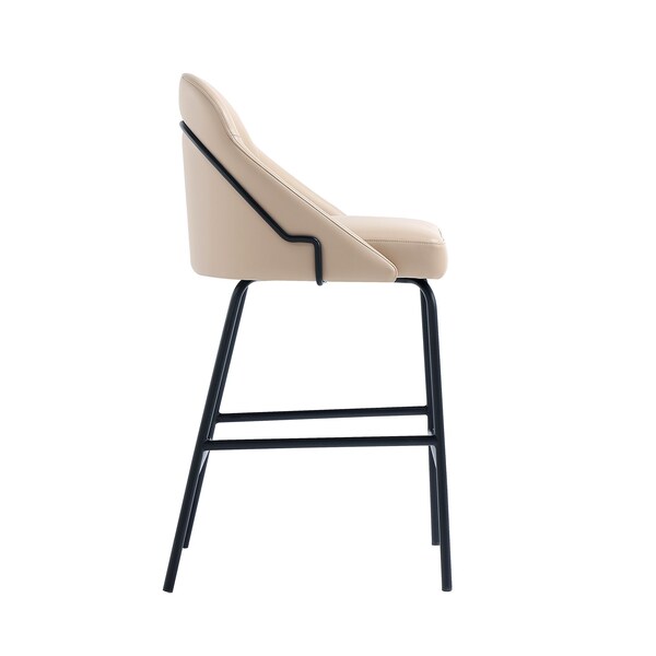 Manhattan Comfort Gracie Counter Stool  in Tan and Black - CS019-BTN