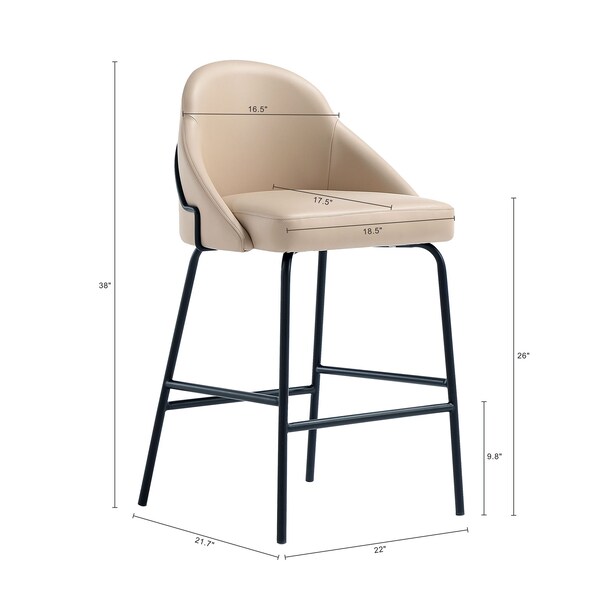 Manhattan Comfort Gracie Counter Stool  in Tan and Black - CS019-BTN