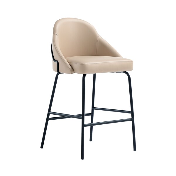 Manhattan Comfort Gracie Counter Stool  in Tan and Black - CS019-BTN