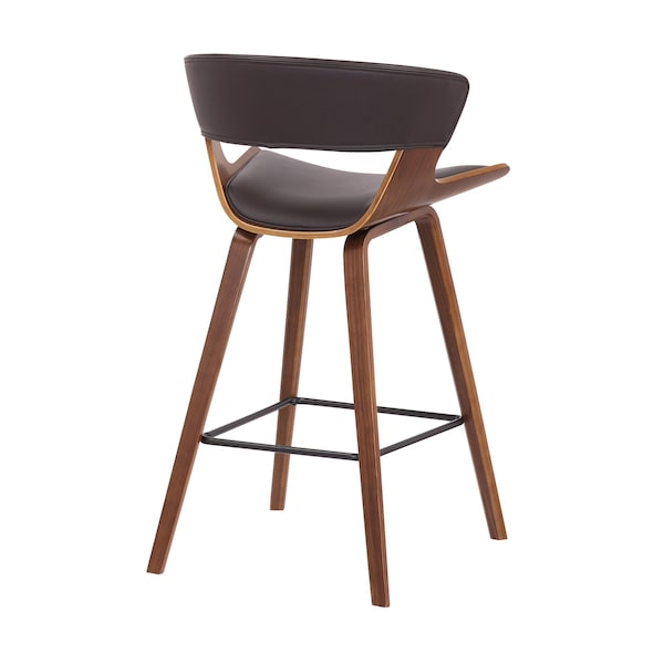 Armen Living Jagger Modern 26" Wood and Black Faux Leather Counter Height Barstool - LCJGBAWABR26