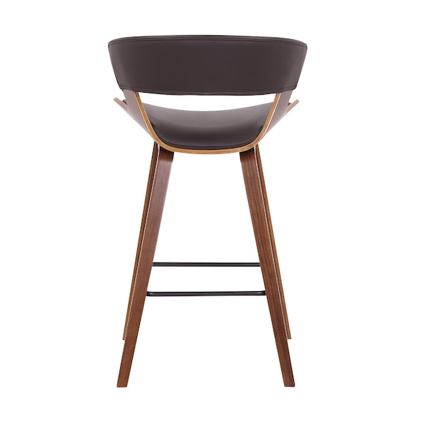 Armen Living Jagger Modern 26" Wood and Black Faux Leather Counter Height Barstool - LCJGBAWABR26