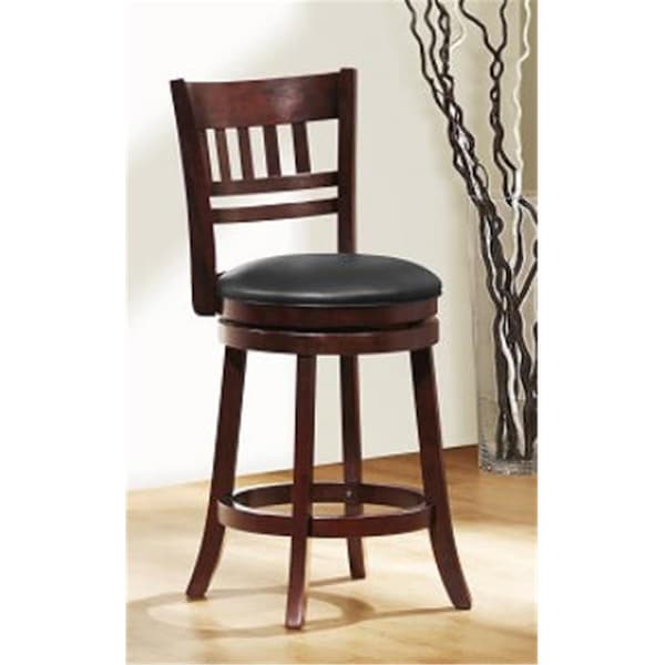 Home Elegance Edmond Swivel Counter Height Chair - Dark Cherry - 1140E-24S