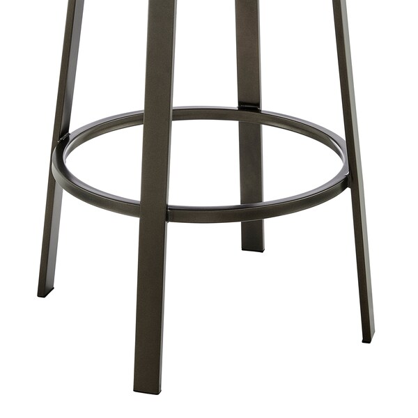 Armen Living Neura Swivel Counter or Bar Stool in Mocha Finish with Brown Faux Leather - 840254333512