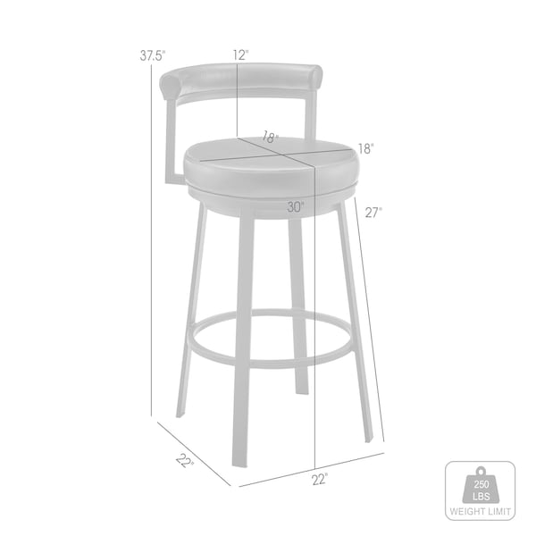 Armen Living Neura Swivel Counter or Bar Stool in Mocha Finish with Brown Faux Leather - 840254333512