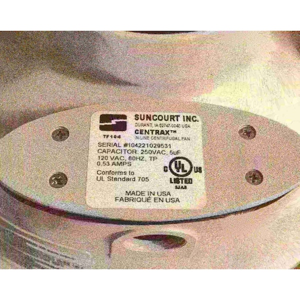 Suncourt Radon Mitigation Fan Kit w/4"-3" Couplers and Air Pressure Indicator - RDK04-3