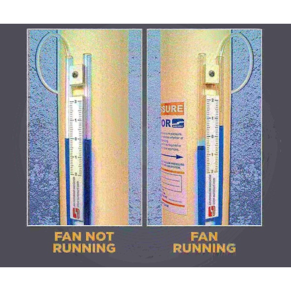 Suncourt Radon Mitigation Fan Kit w/ 4"-4" Couplers and Air Pressure Indicator - RDK04