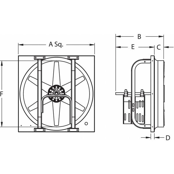Dayton Reversible Fan, W/ Drive Pkg, 208-230/460V - 7AR45