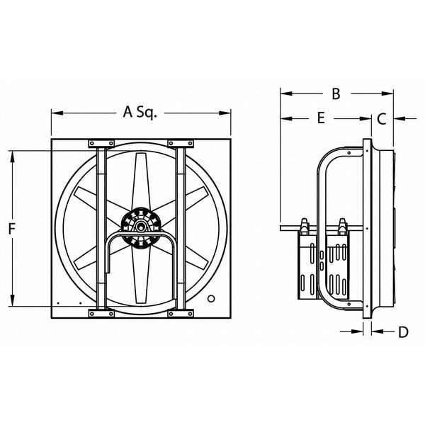 Dayton Rev Fan, 36 In, 208-230/440 V, 1 1/2 HP - 7CK49