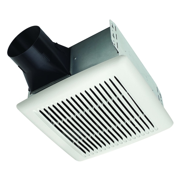 Broan Ceiling Bathroom Fan For 4 in Duct Dia, 80 cfm, 120V AC, 1 Speed, 2 Sones, White - A80