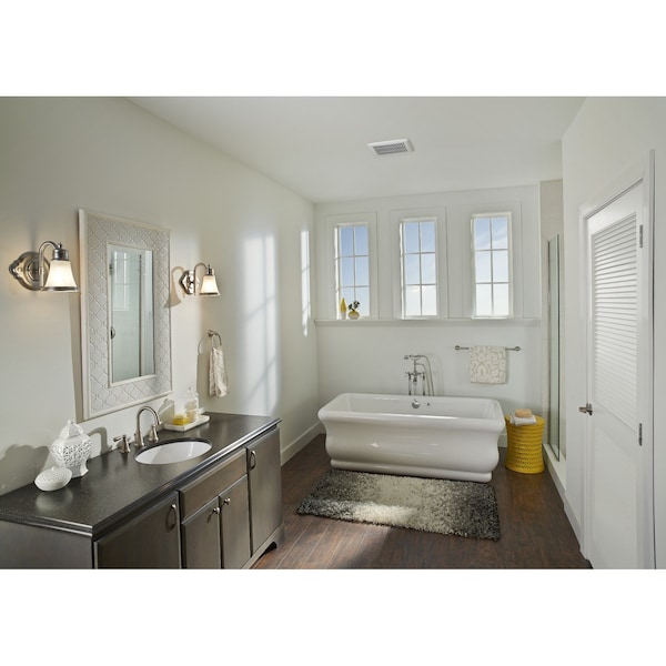 Broan Ceiling Bathroom Fan For 4 in Duct Dia, 80 cfm, 120V AC, 1 Speed, 2 Sones, White - A80