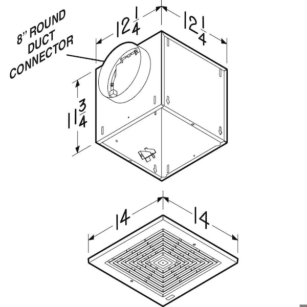 Broan Commercial Fan, 120V AC, White Grille - L150E