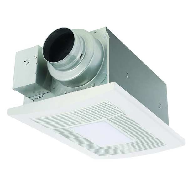 Panasonic Fan/Heater Combination, 50/80/110CFM cfm, 4 or 6 in Duct Dia., 120V AC, With Light - FV-0511VHL1