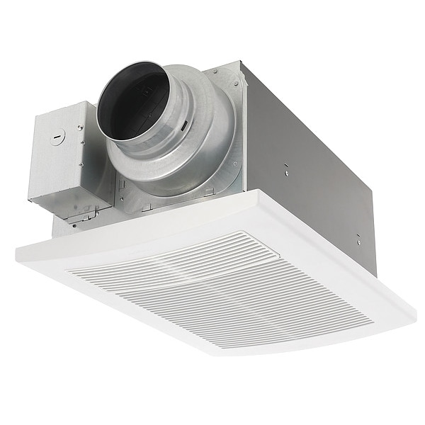 Panasonic Fan/Heater Combination, 50/80/110CFM cfm, 4 or 6 in Duct Dia., 120V AC, Without Light - FV-0511VH1