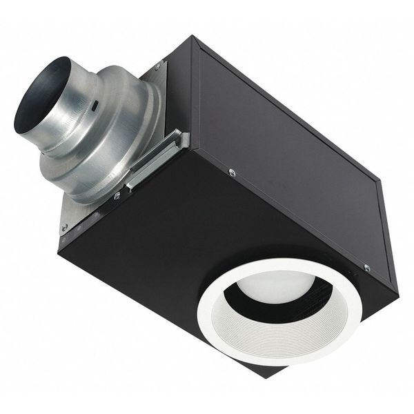 Panasonic Ceiling Bathroom Fan, 80 cfm cfm, 4 in or 6 in Duct Dia., 120V AC, With Light - FV-08VRE2