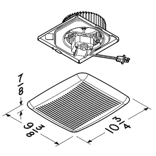 Broan-Nutone Broan-NuTone QuicKit 60 CFM 3 Sones Bathroom Ventilation Fan Upgrade Kit - BKR60